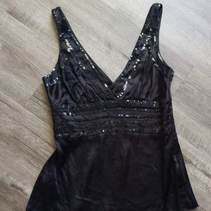 papaya black sequence top xs
